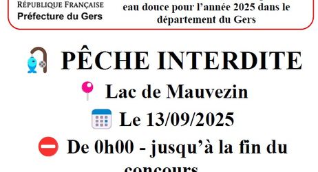 Pêche interdite au lac de Mauvezin